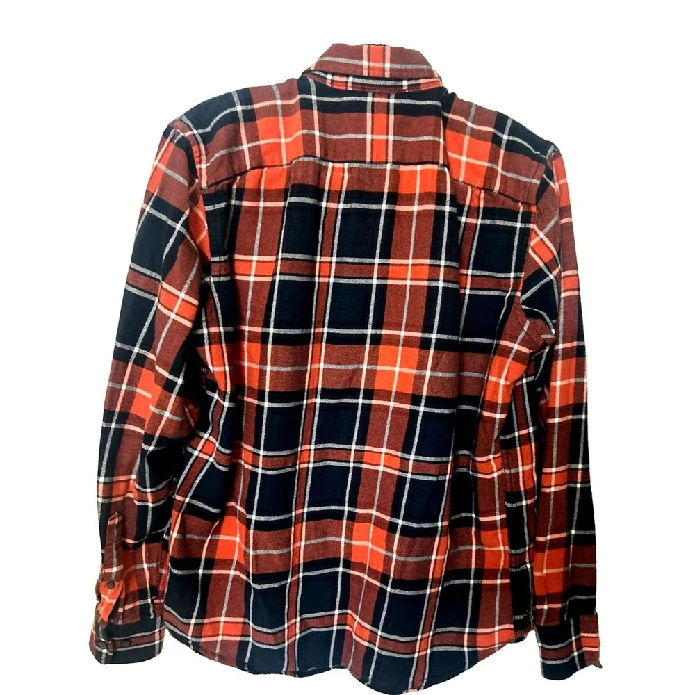Banana Republic Standard Fit Mens M Plaid Flannel Button Up Cotton Shirt